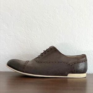 DOLCE & GABBANA Oxford Shoes Mens 8.5 Brown Leather Derby Wedding Business Italy